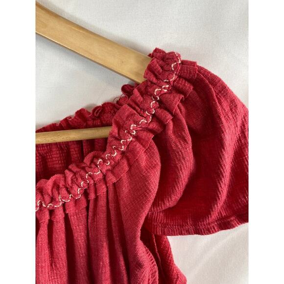 Max Studio Off Shoulder Smocked Top Pink Size Small - Picture 4 of 7